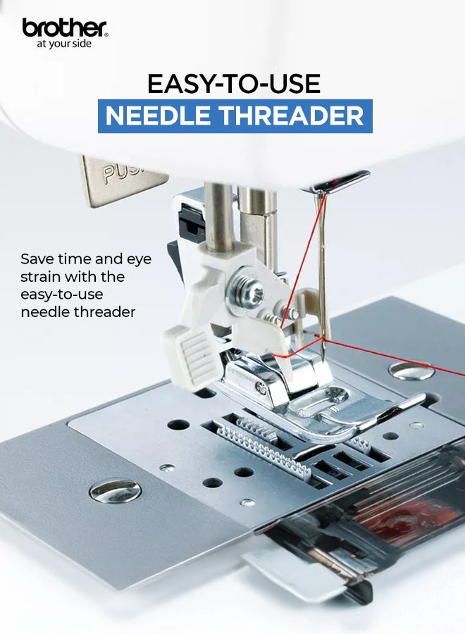 brother Traditional Metal Chassis Electric Sewing Machines Featuring 37 Built-In Stitch Selections For Convenient And Versatile Sewing | This Sewing Machine Features A Built-In Needle Threader And Quick Set Bobbin | 1-Step Buttonhole And | Made In Vietnam GS3700 White/Blue/Silver - Image 5