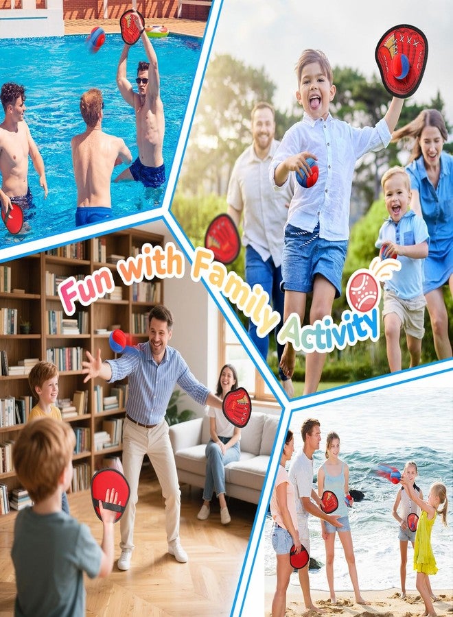 DISHIO Toss and Catch Ball Game Outdoor, 2PCS Outdoor Games Yard Games Beach Toys Pool Toddler Baseball Glove & Catch Ball Toys Birthday Gift for Ages 3 4 5 6 7 8-12 Year Old Boys Girl - Image 5