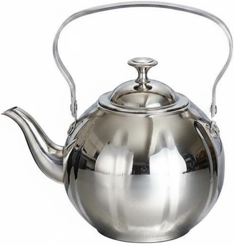 Generic Stainless Steel Teapot Mirror Polished Tea Kettle with Infuser Versatile Metal Tea Pot for Restaurant, Array, Silver - Image 1