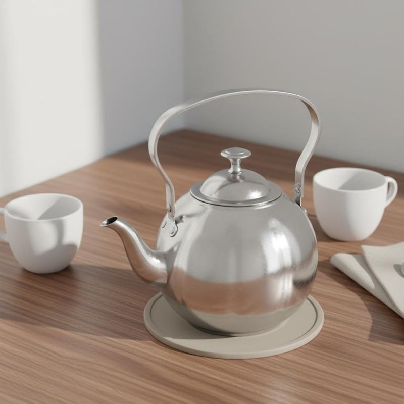 Generic Stainless Steel Teapot Mirror Polished Tea Kettle with Infuser Versatile Metal Tea Pot for Restaurant, Array, Silver - Image 2
