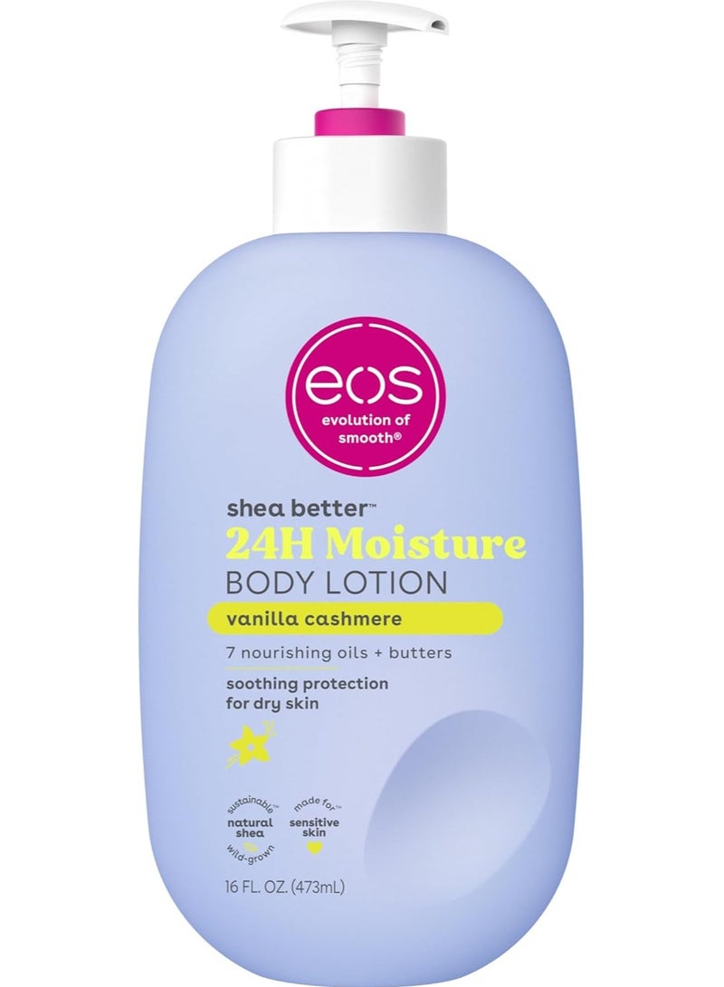 EOS Shea Better Body Lotion- Vanilla Cashmere, 24-Hour Moisture Skin Care, Lightweight & Non-Greasy, Made with Natural Shea, Vegan, 16 fl oz(473ml) - Image 1