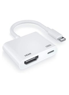 [Apple MFi Certified] Lightning to HDMI Digital AV Adapter,1080P Video & Audio Sync Screen Converter AV Adapter with Charging Port for iPhone HDMI Converter to HD TV/Projector/Monitor Support All iOS