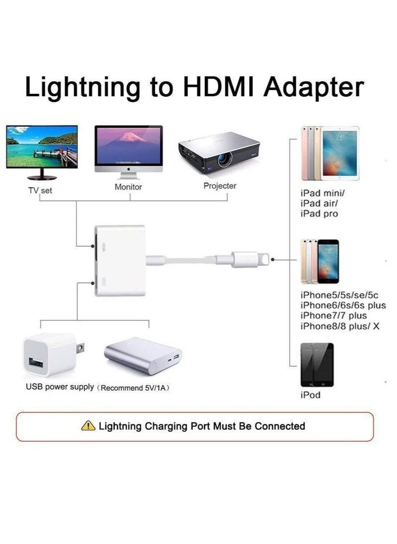 JAJEEK - [Apple MFi Certified] Lightning to HDMI Digital AV Adapter,1080P Video & Audio Sync Screen Converter AV Adapter with Charging Port for iPhone HDMI Converter to HD TV/Projector/Monitor Support All iOS - Image 1