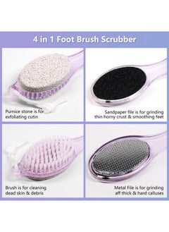 Pumice Stone Brush For Feet 2 Pack Foot Brush Scrubber 4 In 1 Pedicure Paddle Kit For Foot Care (Lilac And Blue) - pzsku/Z66A8BFBE1F00CCA5458EZ/45/_/1696390352/5fcfc4fd-519d-4b4d-808a-ffc223e283be