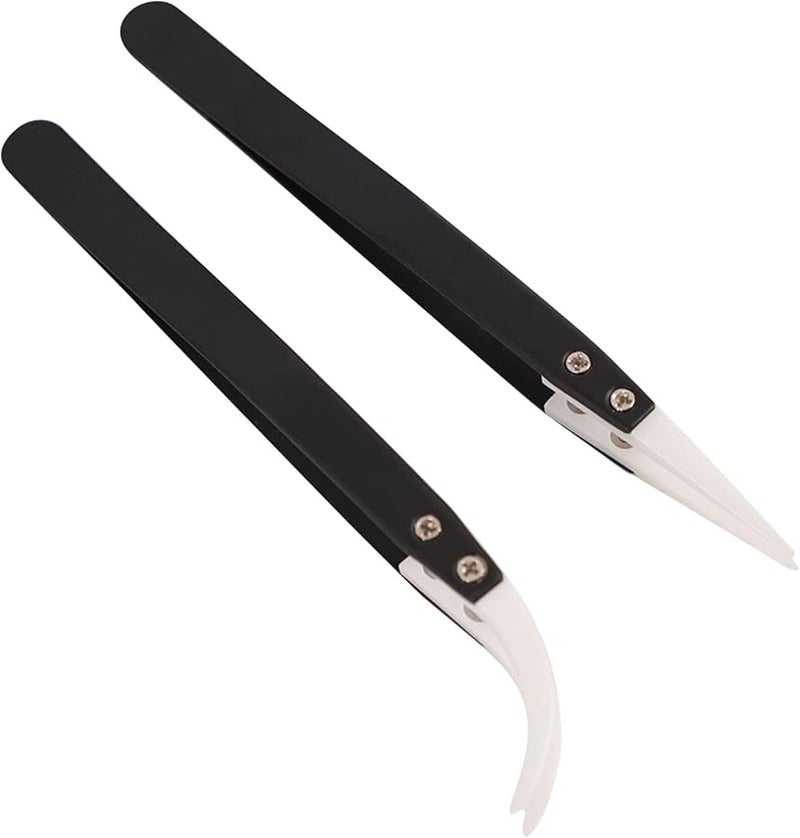 Stainless Steel ESD Tweezers Set For Electronics Repair Jewelry Craft Anti Static - Image 1