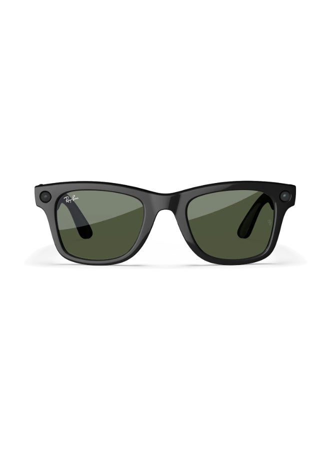 ميتا RAY-BAN Wayfarer (Gen 2) Shiny Black Frame Green Lens Standard High bridge Shiny Black Green - Image 3