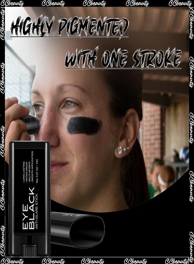 CCBeauty 3Pack Black Eye Black Stick Baseball, Halloween Face Paint Makeup, Sweatproof Drip Stick EyeBlack Football Sports Accessories, Professional Painting Kit for Cosplay Costume Party - Image 4