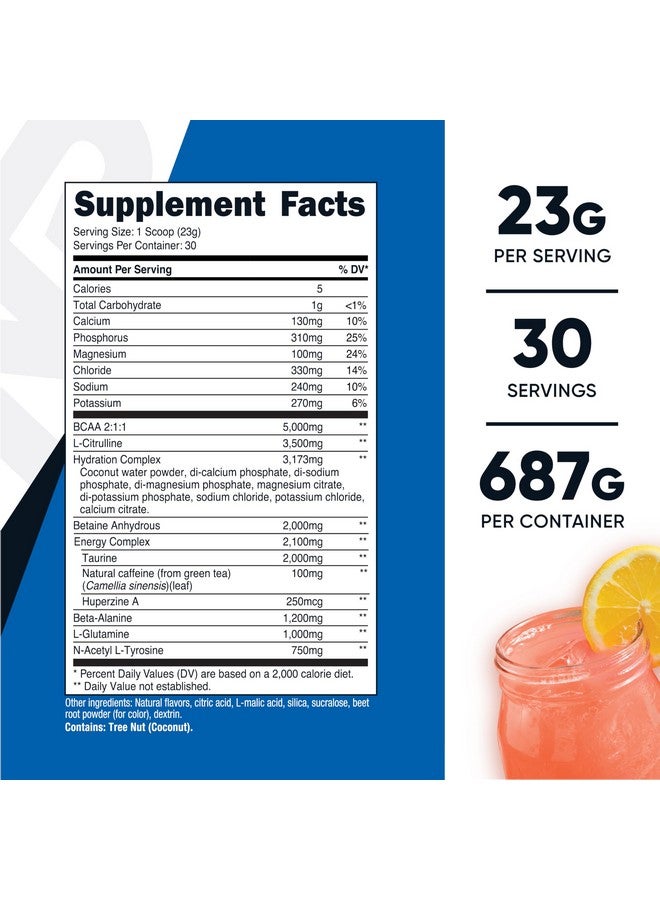 مسحوق Nutricost أثناء التمرين، 30 وجبة (بنكهة الليمون الوردي) - خالٍ من الكائنات المعدلة وراثيًا، وخالي من الجلوتين، ومكمل أثناء التمرين - Image 2