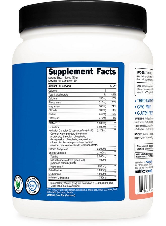 مسحوق Nutricost أثناء التمرين، 30 وجبة (بنكهة الليمون الوردي) - خالٍ من الكائنات المعدلة وراثيًا، وخالي من الجلوتين، ومكمل أثناء التمرين - Image 5