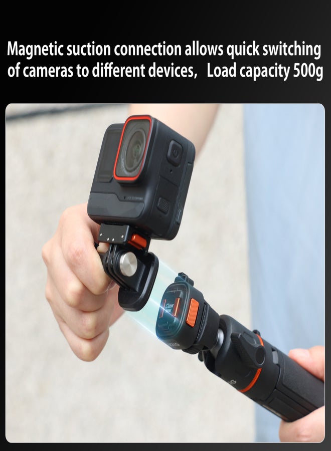 في ار اي جي محول تثبيت مغناطيسي سريع الفك لكاميرات VRIG AC14 Claw الرياضية الصغيرة، مع فتحة لولبية 1/4 بوصة، بديل لكاميرات GoPro Hero 13/12/11/10 - Image 2