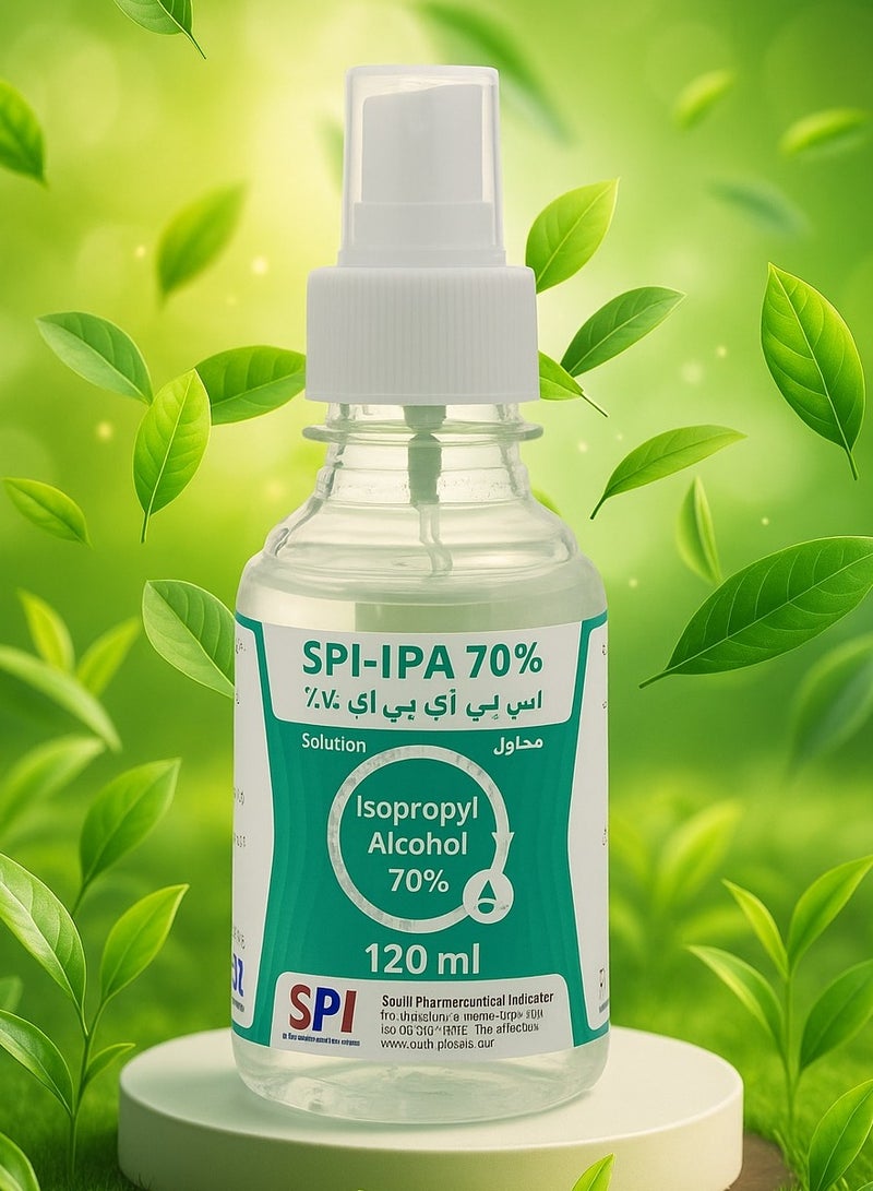 SPI Pure Isopropyl Alcohol 70% Disinfectant and Sanitizer Solution for First Aid Maximum Hand Protection for Daily Protection Types 120ml - Image 1