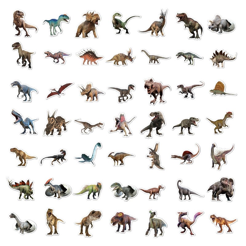 BBPOOL 100pcs Jurassic Dinosaur Stickers for Kids Waterproof Vinyl Dino Stickers for Boys Girls Teens Waterbottle Scrapbook Laptop Skateboard Computer - Image 5