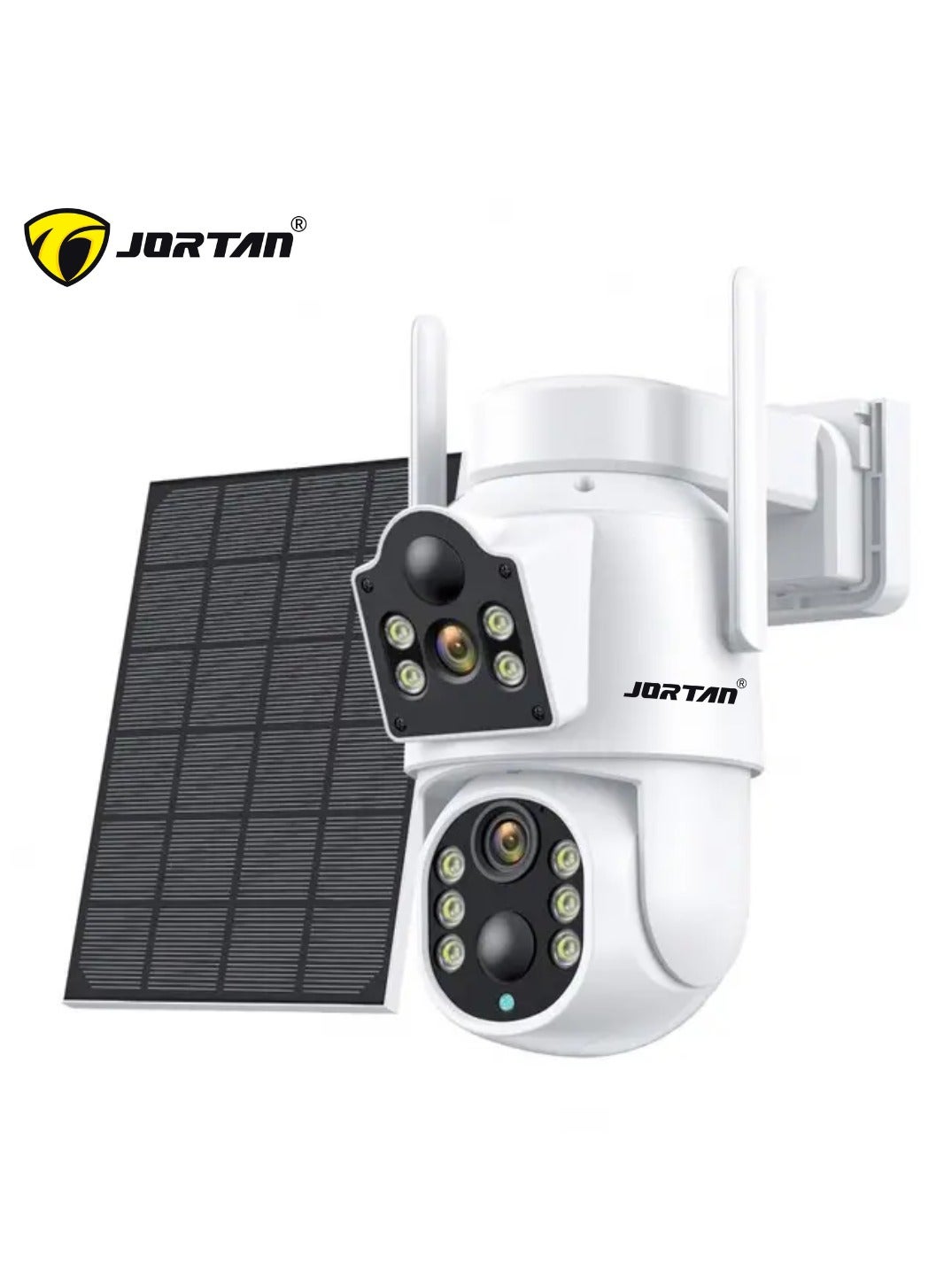 JORTAN 4MP Dual Lens Solar Wi-Fi Security Camera, HD Color Night Vision ...