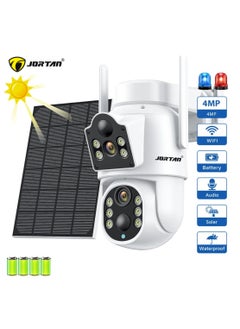 JORTAN 4MP Dual Lens Solar Wi-Fi Security Camera, HD Color Night Vision, IP66 Waterproof, Motion Detection, Motion Tracking, 7800 mAh High Capacity Battery, PTZ Control, Dual Monitoring Solar Outdoor Camera  - Image 2