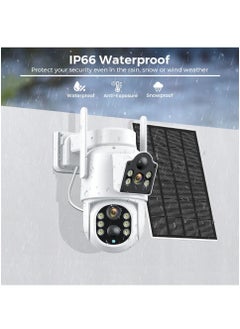 JORTAN 4MP Dual Lens Solar Wi-Fi Security Camera, HD Color Night Vision, IP66 Waterproof, Motion Detection, Motion Tracking, 7800 mAh High Capacity Battery, PTZ Control, Dual Monitoring Solar Outdoor Camera  - Image 4