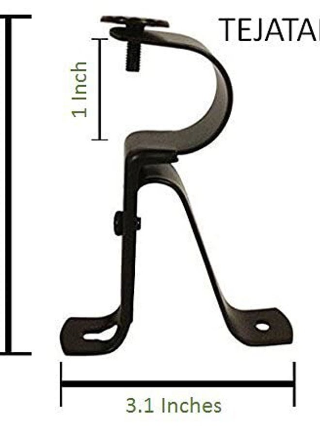 TEJATAN Curtain Rod Bracket for 1-Inch Diameter rods - (Set of 4 (2 Pairs, Black) (Can Also be Known as Curtain Rod Hangers, Drape Rod Hooks for Wall, Curtain rods Brackets, Curtain Rod Holders) - Image 3