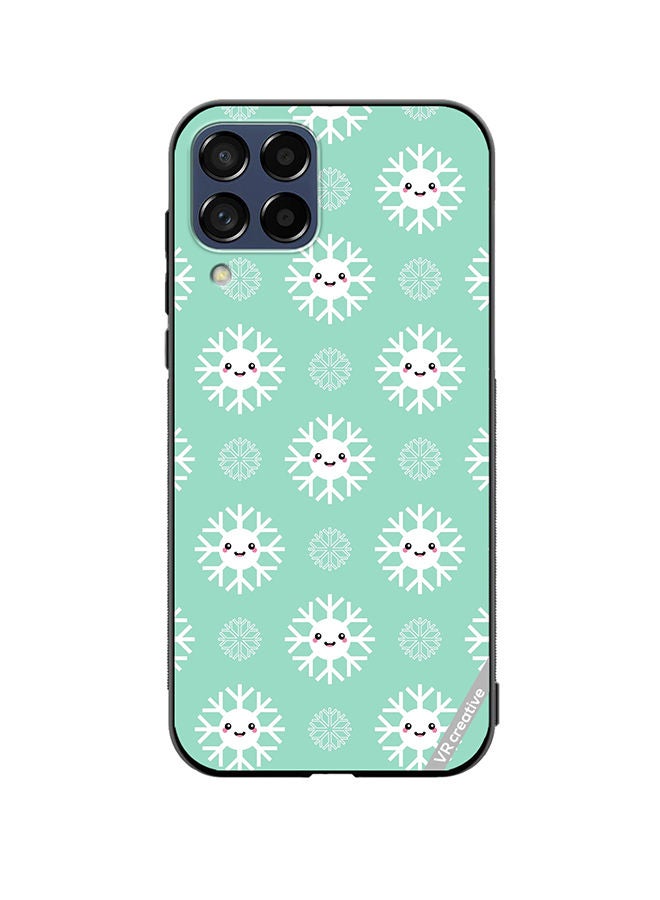 VR CREATIVE Protective Case Cover For Samsung Galaxy M33 Cute And Happy Snowflakes Characters Design Multicolour - Image 1