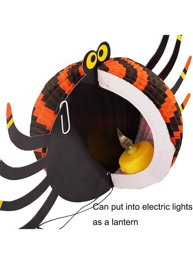 JCB CHIC Halloween Paper Lantern Decoration, 6Pcs Hanging Paper Lanterns Includes Ghost Spider Bat and Pumpkin, 3D Folding Honeycomb Hanging Paper Ornaments for Halloween Party Decor - Image 5