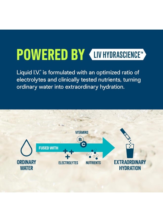 Liquid I.V. Hydration Multiplier Natural Powder Drink Mix Stick Packs Lemon Electrolyte Drink Mix for Rapid Hydration Energy Support Travel and Daily Use - Image 3
