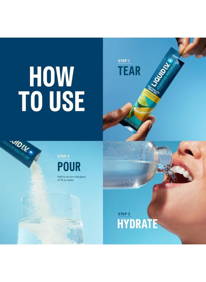 Liquid I.V. Hydration Multiplier Natural Powder Drink Mix Stick Packs Lemon Electrolyte Drink Mix for Rapid Hydration Energy Support Travel and Daily Use - Image 4