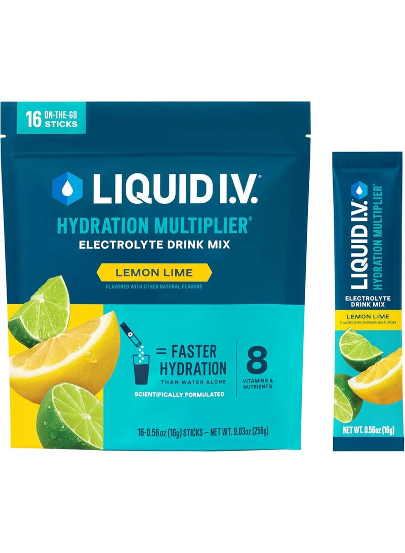 Liquid I.V. Hydration Multiplier Natural Powder Drink Mix Stick Packs Lemon Electrolyte Drink Mix for Rapid Hydration Energy Support Travel and Daily Use - Image 1