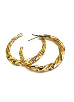 Crimped Gold Semi Circled Earrings