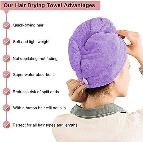 Dhruheer Fast Drying Hair Turban Soft Hair Towel Wrap Ultra Absorbent Hair Wrap Towels for Women Wet Hair Curly Longer Thicker Hair Dry Shower Cap Multicolor 3 - Image 3