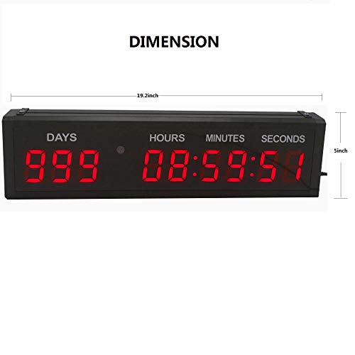 BTBSIGN LED Countdown Clock Safety Event Timer with Remote and Buttons for 1.8'' 9 Digits - Image 2