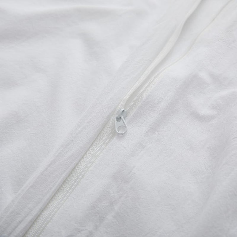 LOVQUE White Duvet Cover Full Size, 100% Washed Cotton Linen Like Bedding Set with Zipper Closure (No Comforter), 80x90 Inches - Image 5