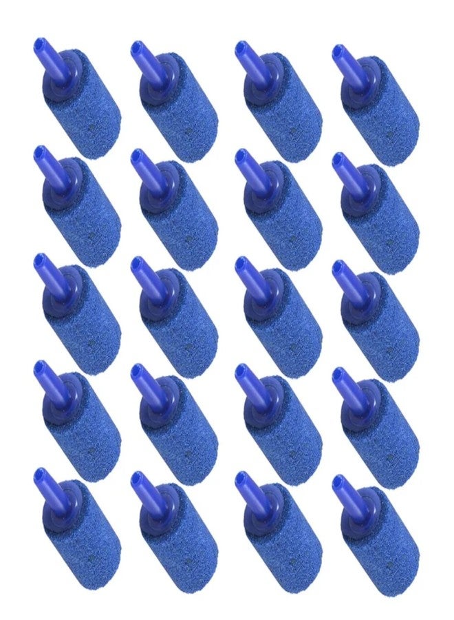 Saim 50 Pack 1 Inch Air Stone, Blue Cylinder Bubble Diffuser Airstone Fish Tank Bubbler Air Pump Accessories for Aquariums Hydroponics - Image 1