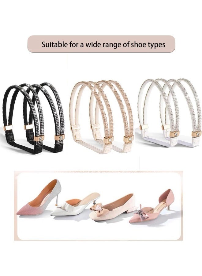 3 Pairs Elastic High Heels Shoe Straps - Rhinestone Detachable Shoe Belt for Women, Reusable Adjustable Heel Straps for Sandals & Slippers - Image 4