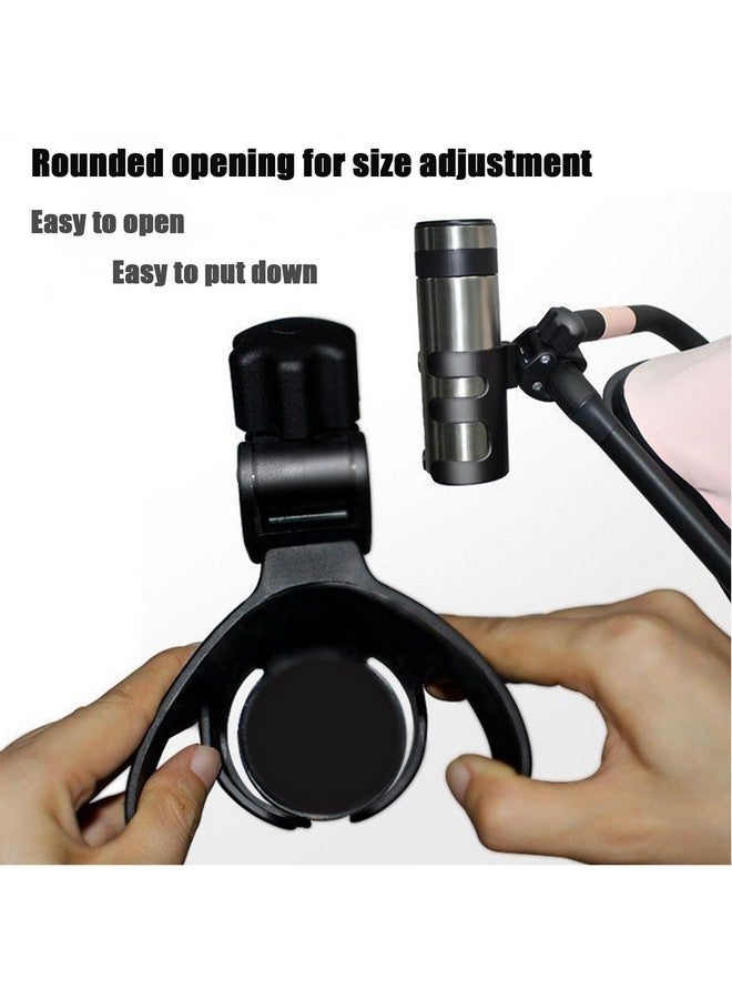 PandaEar Stroller Cup Holder, Universal Cup Holder, Bike Cup Holder Durable, Easy to Install for Stroller, Bike, Wheelchair, Walker, Scooter (Black) - Image 5