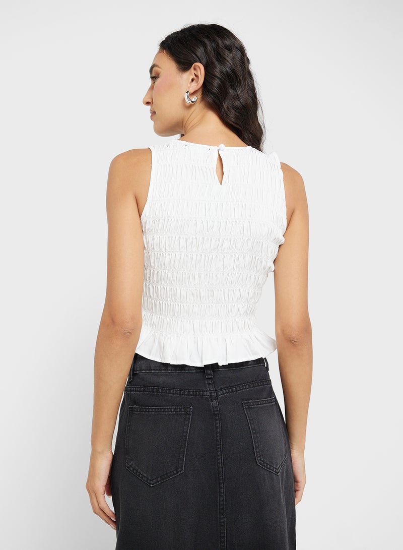 جينجر بلوزة بكسرات وحافة مكشكشة - Image 2