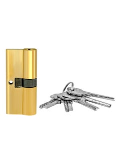 Stargold Cylinder Brass Iron Body Door Lock With Key 70MM Gold  - Image 1