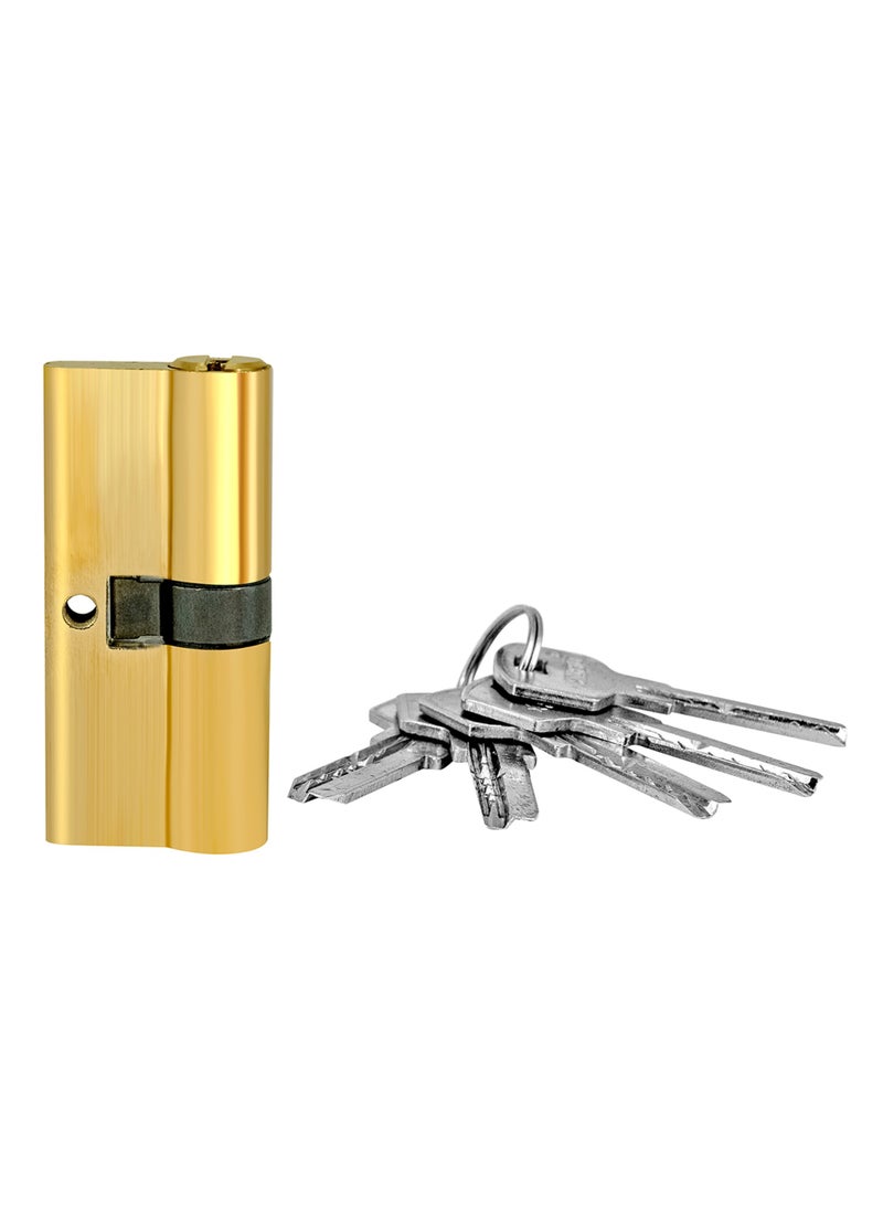 Stargold Cylinder Brass Iron Body Door Lock With Key 70MM Gold  - Image 1