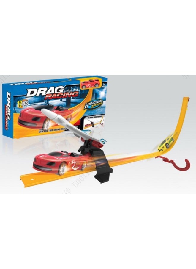 Miniso A sliding track vehicle set with an airplane for dynamic play and learning. 