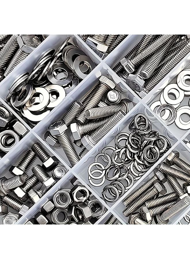 520pcs M3 M4 M5 M6 Stainless Steel Hex Head Bolts Nuts Washers Kit Heavy Duty - Image 2