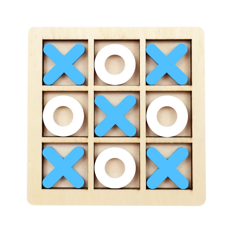 Children Xo Tic-Tac-Toe Logical Thinking Mental Table Games Parent-Child Early Education Puzzle Wooden Toys - Image 1