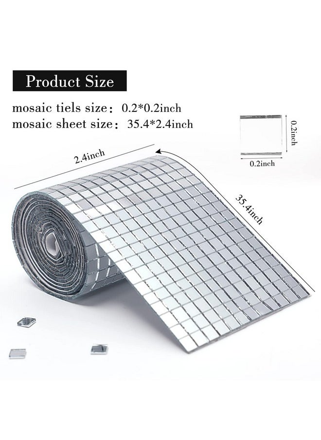 PP OPOUNT PP OPOUNT 2160 PCS Disco Ball Tiles, Self-Adhesive Mirror Tiles for Crafts, Small Mirror Mosaics Tiles for Indoor Decoration, DIY Disco Balls, Vases, Cups, Photo Frames (5 x 5 mm)  - Image 2