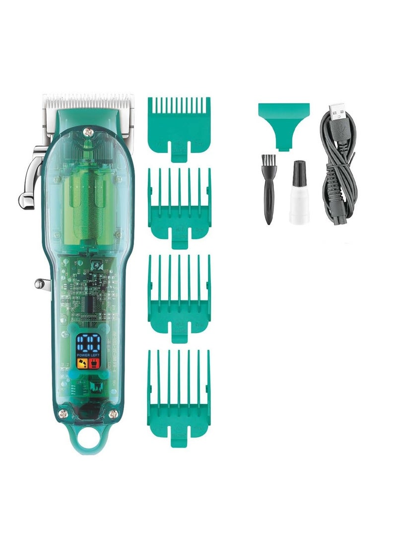 SYOSI Hair Clippers for Men, Hair Trimmer Transparent, Adjustable Beard Trimmer, Cordless Hair Trimmer Electric Barber Digital Display Clipper for Men - Image 1