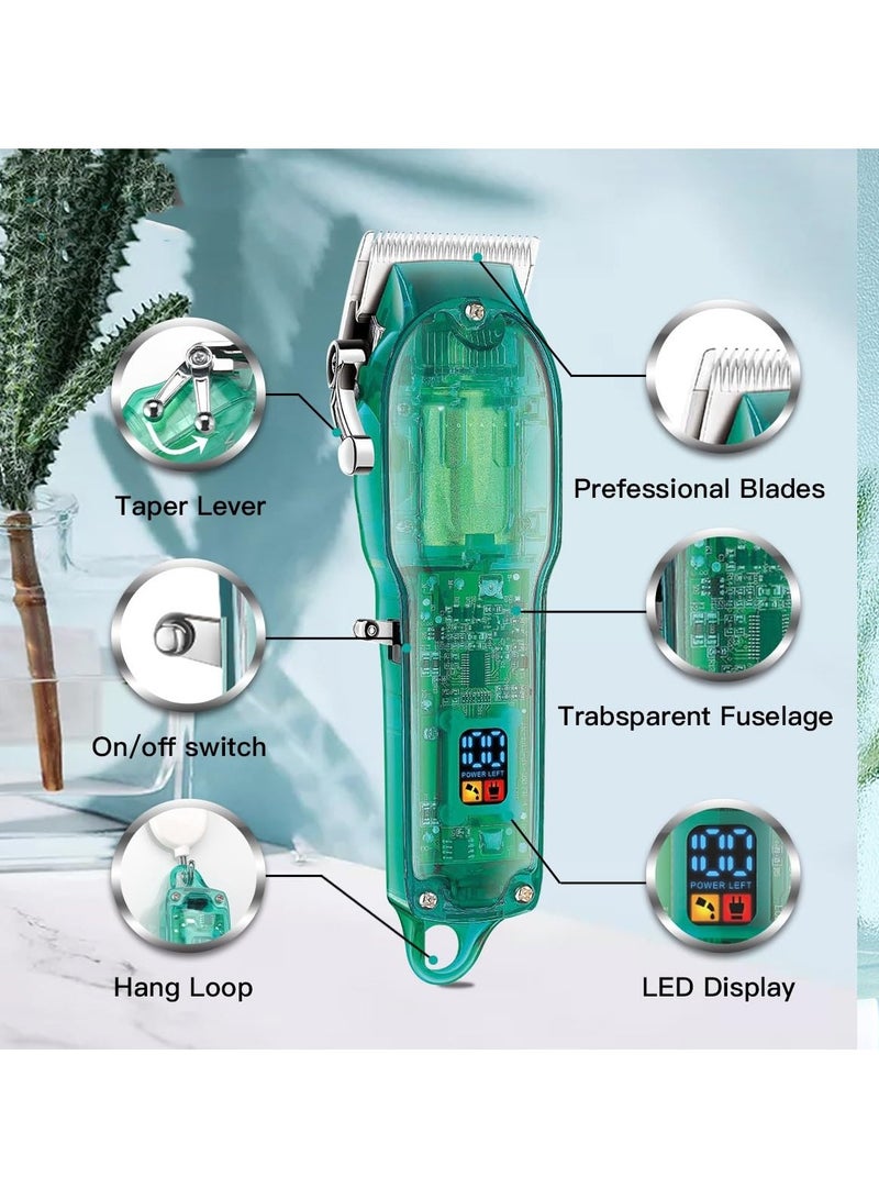 SYOSI Hair Clippers for Men, Hair Trimmer Transparent, Adjustable Beard Trimmer, Cordless Hair Trimmer Electric Barber Digital Display Clipper for Men - Image 2