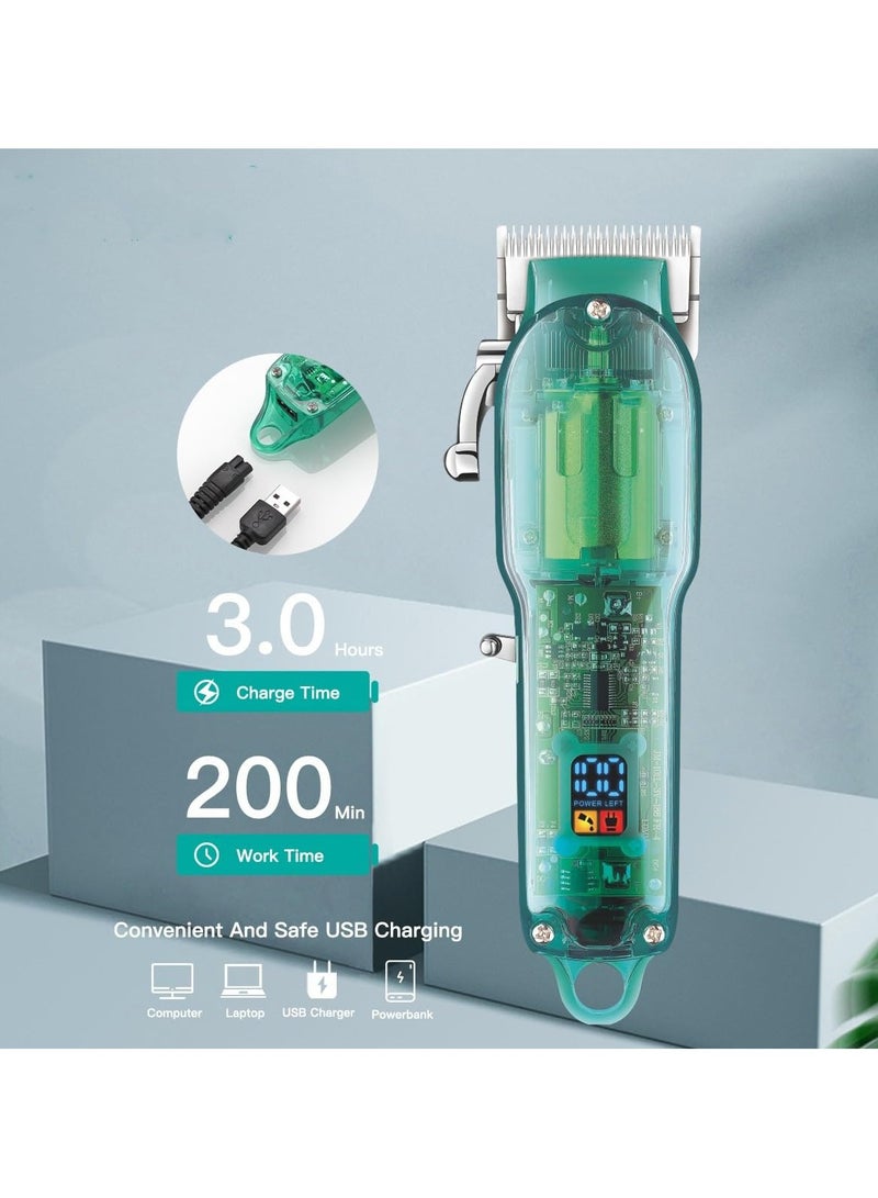 SYOSI Hair Clippers for Men, Hair Trimmer Transparent, Adjustable Beard Trimmer, Cordless Hair Trimmer Electric Barber Digital Display Clipper for Men - Image 4