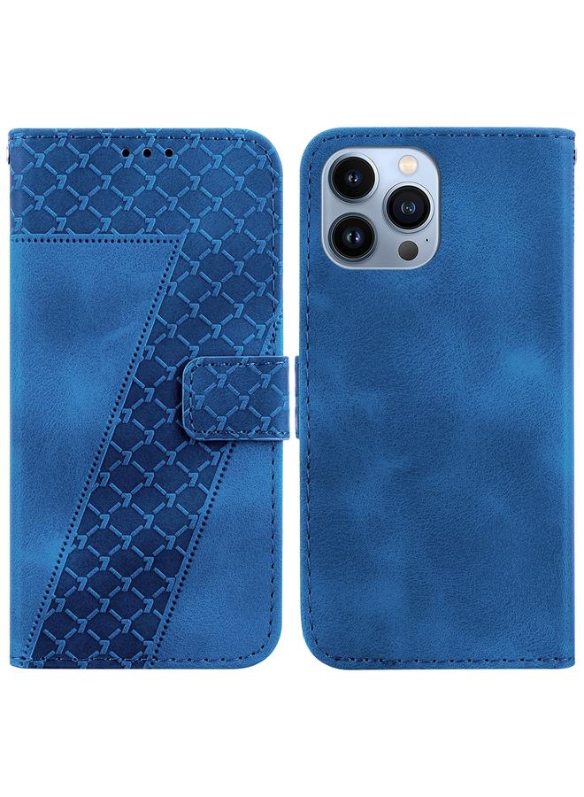 Zaboon Case For iPhone 13 Pro Seven-shaped Embossed Leather Phone Case - Image 1