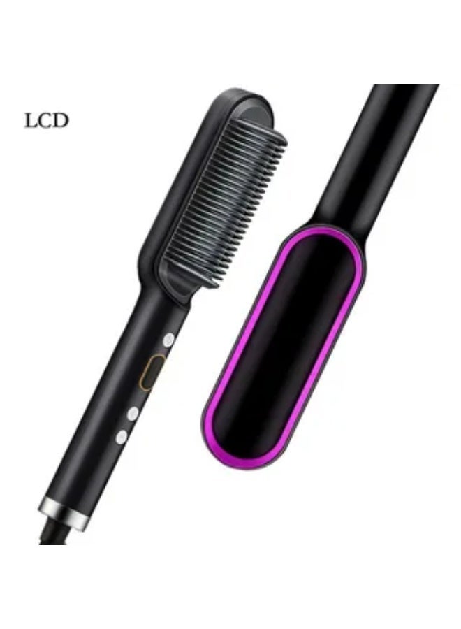 Cross-border hot-selling straightening comb, dual-use for straightening and curling hair, inner opening for bangs, styling, and adding volume. Amazon electric hot comb. - Image 3