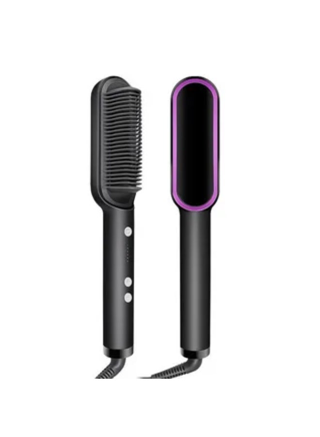Cross-border hot-selling straightening comb, dual-use for straightening and curling hair, inner opening for bangs, styling, and adding volume. Amazon electric hot comb. - Image 4