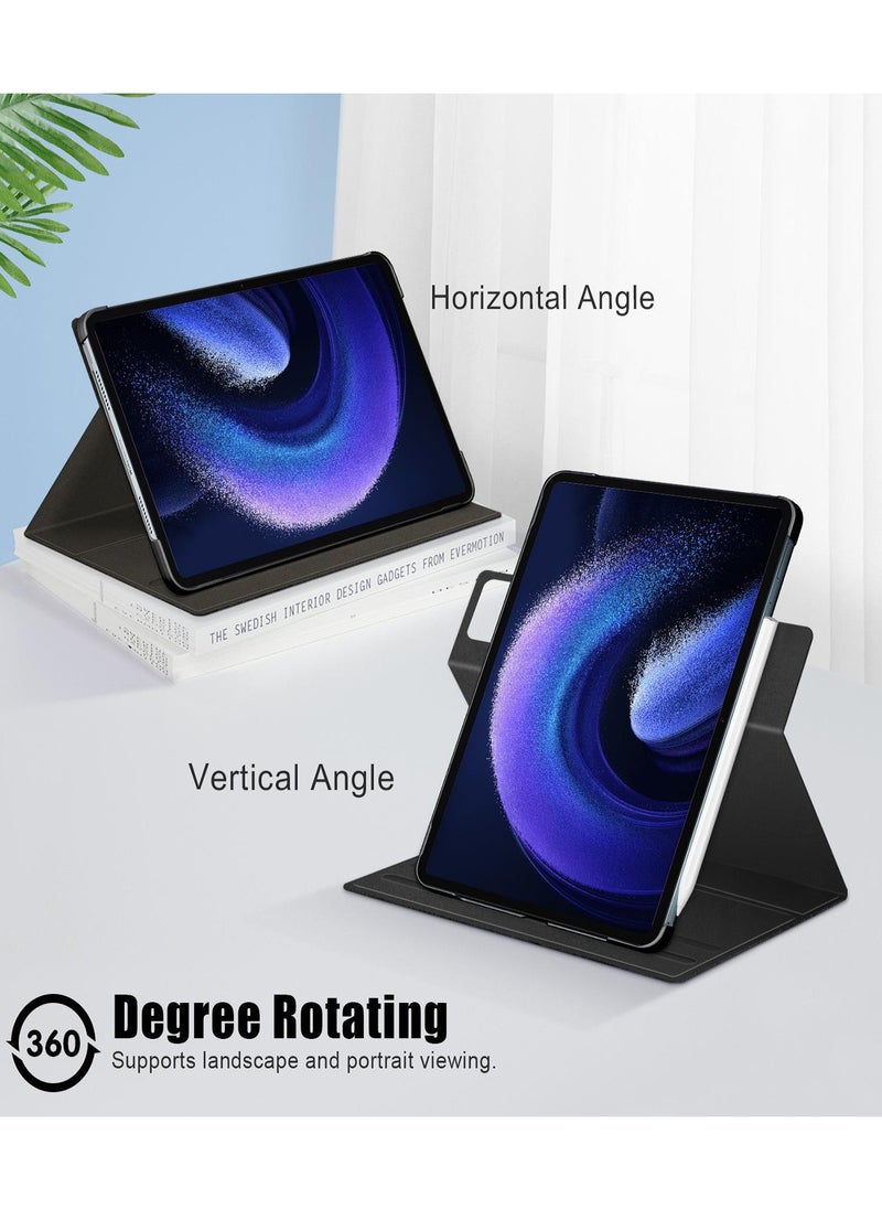 ماركة غير محددة - جراب لهاتف Xiaomi mi Pad 6 / 6pro 11 بوصة ، زوايا مشاهدة متعددة ، غطاء ذكي من جلد البولي يوريثان متعدد الوظائف مع ميزة إيقاظ النوم التلقائي ، جراب قلاب نحيف لهاتف Xiaomi Pad 6 / 6pro ، أسود - Image 1