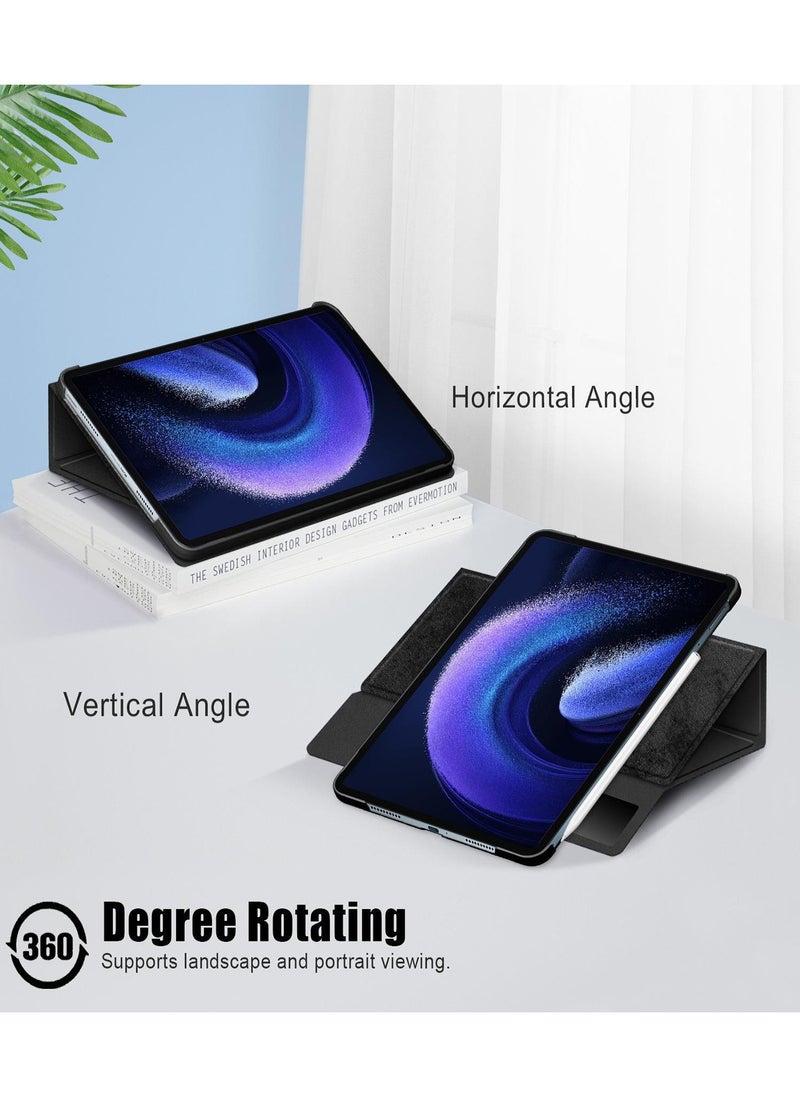ماركة غير محددة - جراب لهاتف Xiaomi mi Pad 6 / 6pro 11 بوصة ، زوايا مشاهدة متعددة ، غطاء ذكي من جلد البولي يوريثان متعدد الوظائف مع ميزة إيقاظ النوم التلقائي ، جراب قلاب نحيف لهاتف Xiaomi Pad 6 / 6pro ، أسود - Image 1