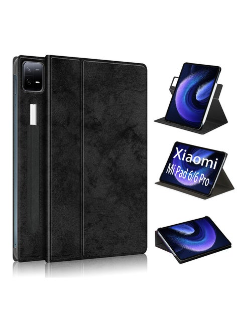 Case for Xiaomi Mi Pad 6/6pro 11 inch, Multi-Viewing Angles, Multifunctional PU Leather Smart Cover with Auto Sleep Wake Feature, Slim Flip Shell Case for Xiaomi Pad 6/6pro, Black
