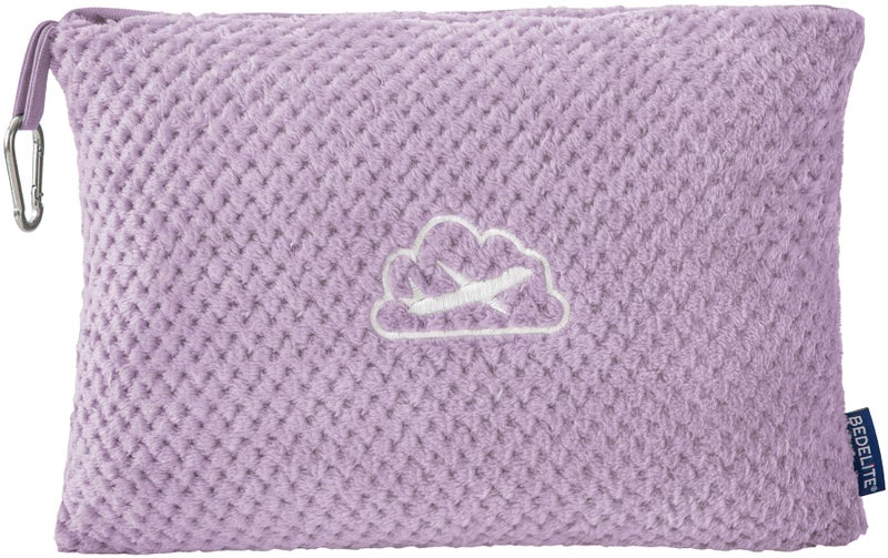BEDELITE Travel Blanket with Bag UltraSoft Jacquard Fleece Blanket with Luggage Sleeve Backpack Clip Airplane Blanket Travel Essentials Lavender - Image 2