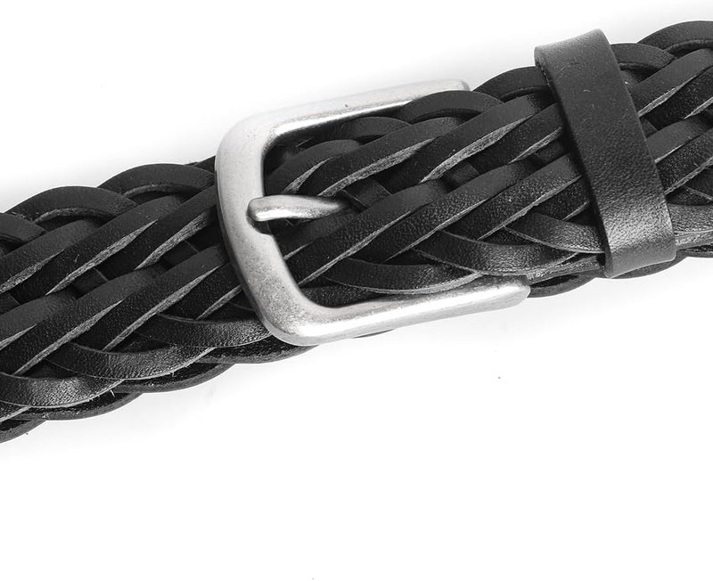 Braided belt Casual pin buckle First layer cowhide hollow hand woven belt - Image 5